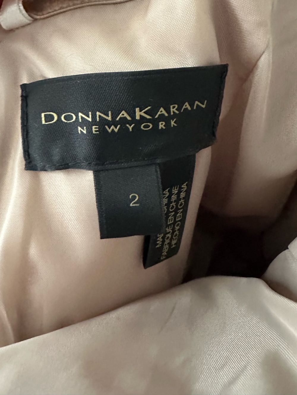 Donna Karan Strapless Column Gown in Neutral Taupe and Beige - Picture 10 of 10